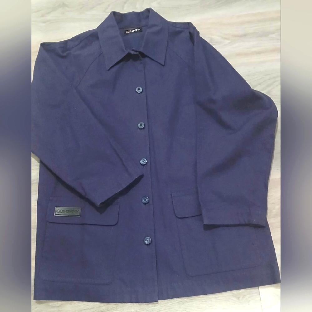 Ellen Tracy Women's Blue Utility Jacket Classic Design Size L